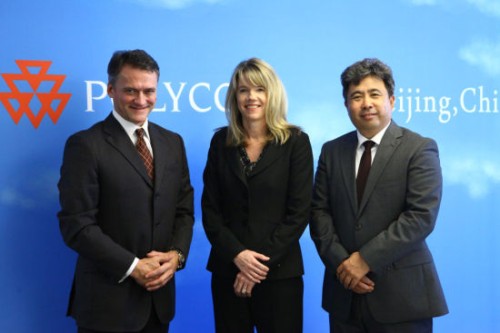 Polycom��̫�^(q��)�����ձȺ����������ޅ^(q��)����Hansjoerg Wagner (��һ)��Polycomȫ���N�ۈ�(zh��)�и�����Tracey Newell(����)��Polycom�Ї��^(q��)���������(��һ)